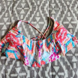 Xhilaration colorful tie bikini top